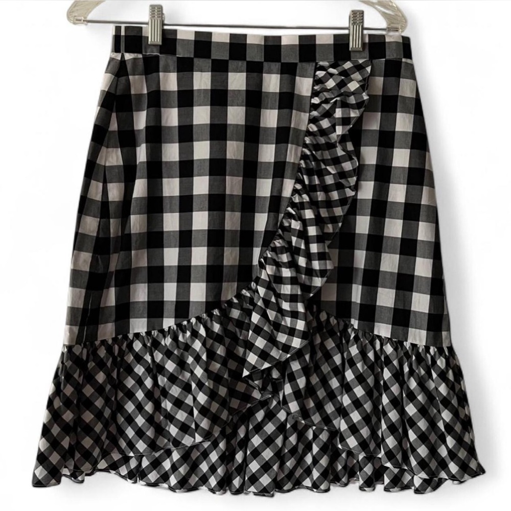 J. Crew Gingham Ruffle Mini Skirt